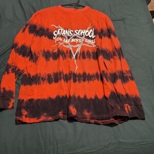 Current Mood Red and Black Tie-Dye Long Sleeve